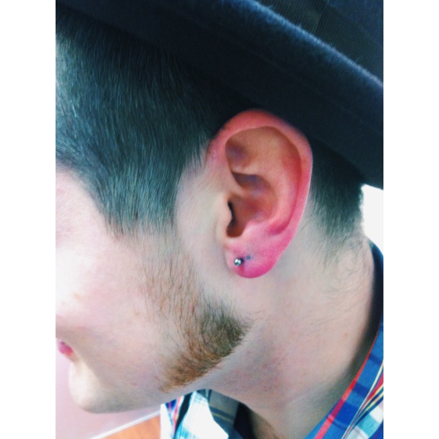 Colb's Ear Lobe Piercing w/Needle